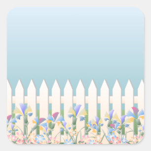 Garden Fence and Flowers Sticker