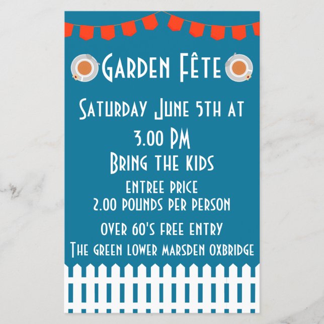 Garden Fete Invitation Flyer (Front)
