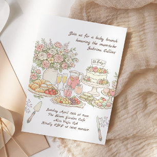 Garden Floral Baby Brunch Baby Shower Invitation