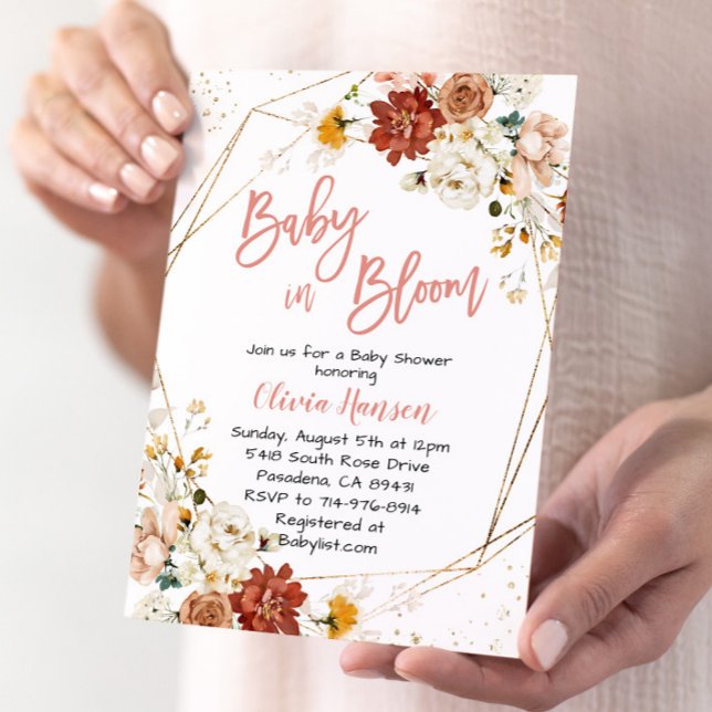 Garden Floral Baby In Bloom Baby Shower Invitation (Creator Uploaded)