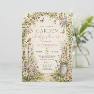Garden Floral Baby Shower Invitation