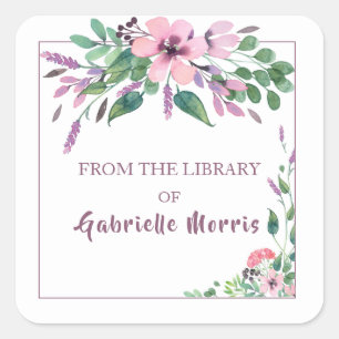 Garden Floral Bouquet Square Sticker