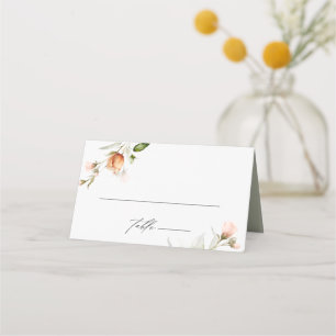 Garden Floral Bouquet Watercolor Wedding Place Card