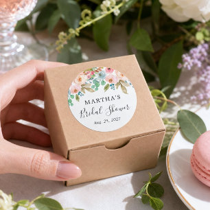 Garden Floral Bridal Shower Favour Sticker