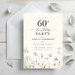 Garden Floral Calligraphy 60th Birthday Invitation<br><div class="desc">Celebrate in style with a garden floral calligraphy 60th birthday invitation, perfect for a milestone event. Featuring vibrant floral designs and elegant calligraphy, this invitation sets a whimsical yet sophisticated tone for your celebration. The lush garden theme blends natural beauty with graceful typography, creating a timeless and inviting look. Ideal...</div>