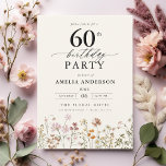 Garden Floral Calligraphy 60th Birthday Invitation<br><div class="desc">Celebrate in style with a garden floral calligraphy 60th birthday invitation, perfect for a milestone event. Featuring vibrant floral designs and elegant calligraphy, this invitation sets a whimsical yet sophisticated tone for your celebration. The lush garden theme blends natural beauty with graceful typography, creating a timeless and inviting look. Ideal...</div>