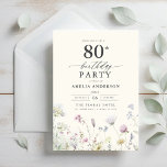 Garden Floral Calligraphy 80th Birthday Invitation<br><div class="desc">Celebrate in style with a garden floral calligraphy 80th birthday invitation, perfect for a milestone event. Featuring vibrant floral designs and elegant calligraphy, this invitation sets a whimsical yet sophisticated tone for your celebration. The lush garden theme blends natural beauty with graceful typography, creating a timeless and inviting look. Ideal...</div>