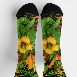 Garden Floral Flower Plant Green Nature Socks