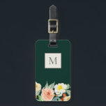 Garden Floral Monogram Luggage Tag<br><div class="desc">Vintage inspired watercolor garden flowers and foliage,  monogram luggage tag. Customise font style and colours.</div>
