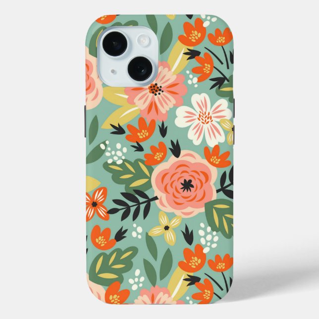 Garden Floral Pattern Case-Mate iPhone Case (Back)