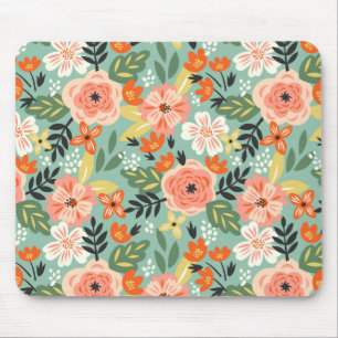 Garden Floral Pattern Mouse Mat