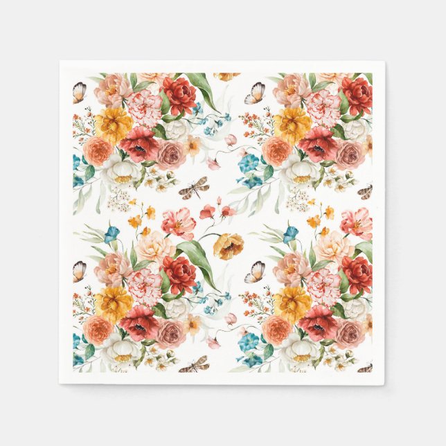Garden Floral Pattern Napkin (Front)