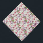 Garden Floral Pattern Personalised Pet Name Pet Bandana<br><div class="desc">A pretty floral pattern,  personalised with your pet's name. Decorated with girly pink and purple pastel watercolors,  this bandanna will look stunning on your pet! Treat yourself to a matching "Mum and Me" scarf with your own name.</div>
