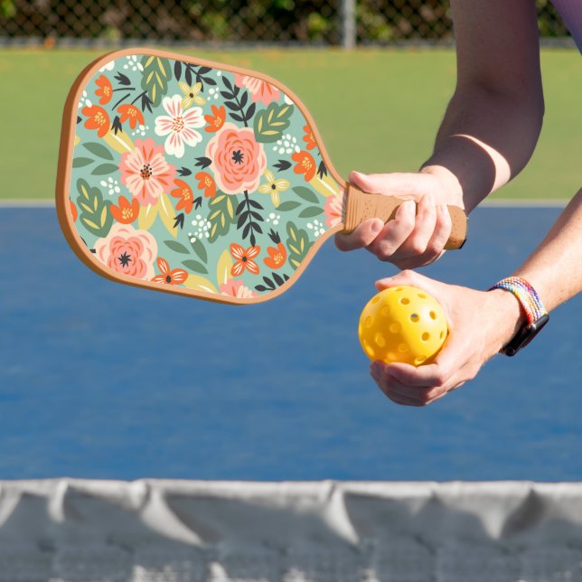 Garden Floral Pattern Pickleball Paddle (Insitu)