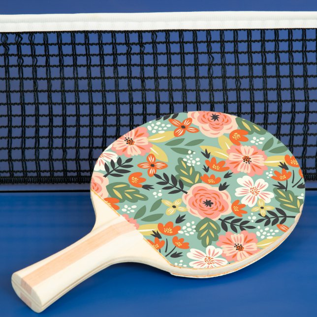 Garden Floral Pattern Ping Pong Paddle (Insitu)