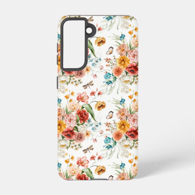 Garden Floral Pattern Samsung Galaxy S21 Case (Back)