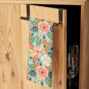 Garden Floral Pattern Tea Towel