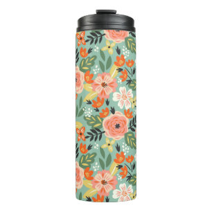 Garden Floral Pattern Thermal Tumbler
