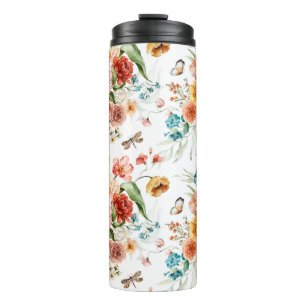 Garden Floral Pattern Thermal Tumbler