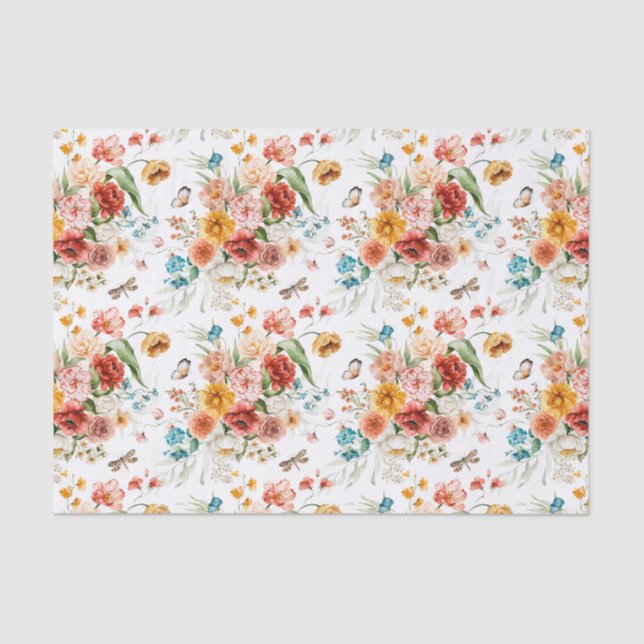 Garden Floral Pattern Tissue Paper (Front)