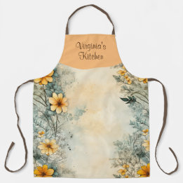 Garden Floral Personalised All Over Print Apron