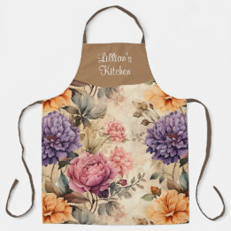 Garden Floral Personalised All Over Print Apron