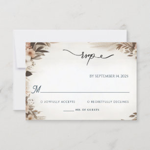 Garden Floral Spring Wood Boho Rustic Wedding RSVP Card