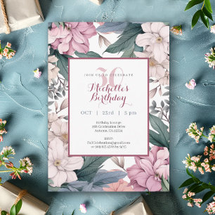 Garden Floral Watercolor 30th Birthday Party Invitation