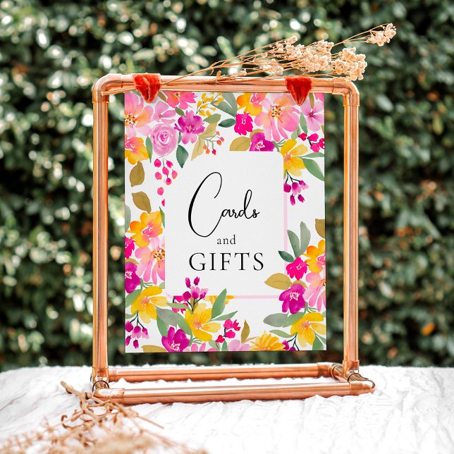 Garden floral watercolor bridal shower sign (Garden floral watercolor bridal shower sign)