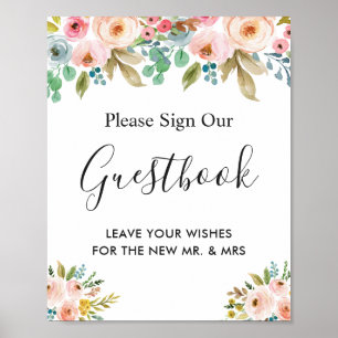 Garden Floral Wedding Guestbook Sign
