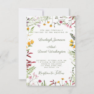 Garden floral wedding invitation