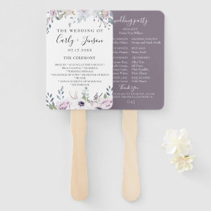 Garden Floral Wedding Program Hand Fans