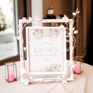 Garden Floral Wildflower Modern Bridal Kisses Game Poster