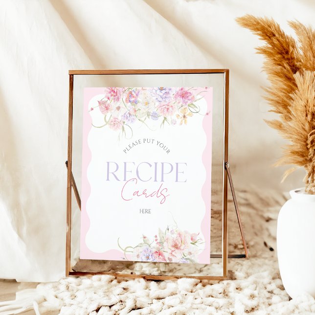 Garden Floral Wildflower Modern Bridal Recipe Poster (Creator Uploaded)