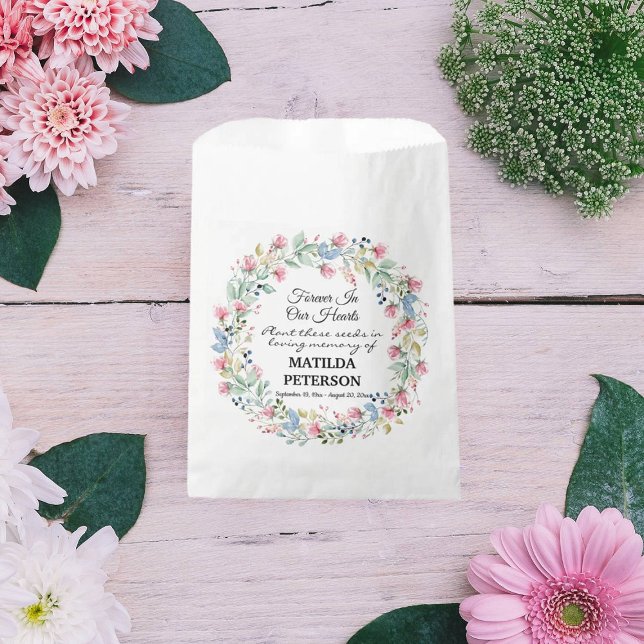 Garden Floral Wreath Memorial Seed Packet Favour Bags (Creator Uploaded)
