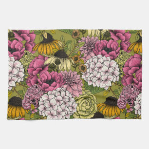 Garden florals 2 tea towel
