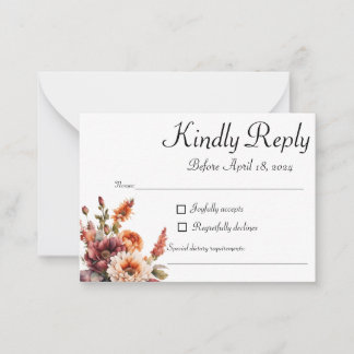 Garden Florals RSVP Card, Reply Card