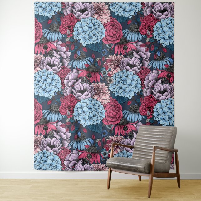 Garden florals tapestry (In Situ)