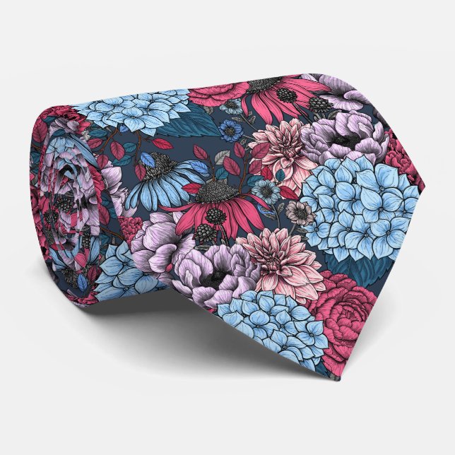 Garden florals tie (Rolled)