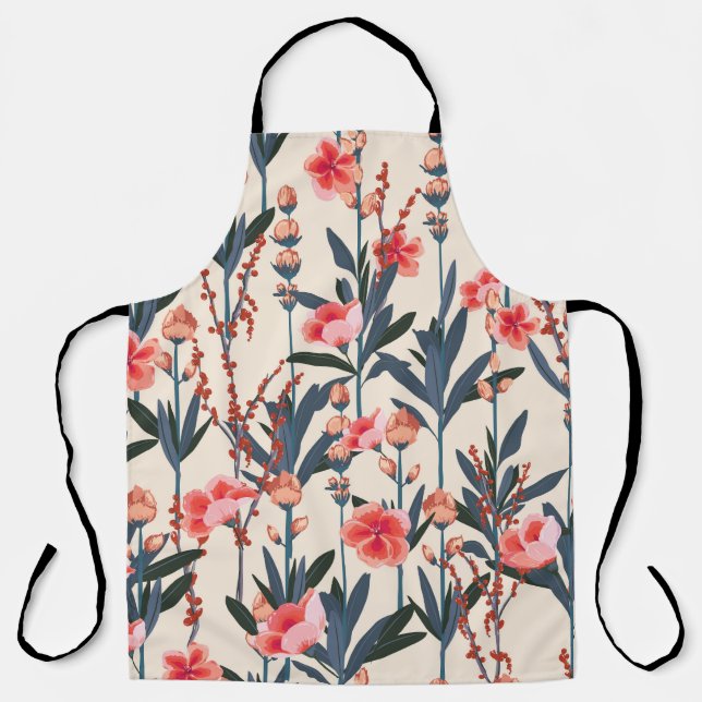 Garden Florals: Tropical Botanical Vintage Apron (Front)