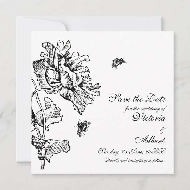 Garden Florals Wedding Invitation (Front)