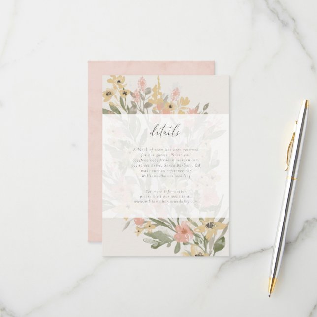 Garden Flourish Details Insert RSVP Card (Front/Back In Situ)