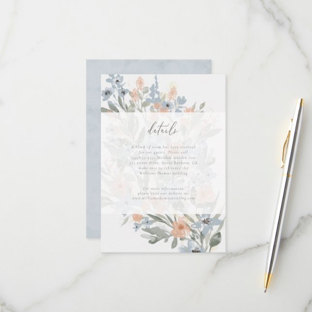 Garden Flourish Details Insert RSVP Card (Front/Back In Situ)