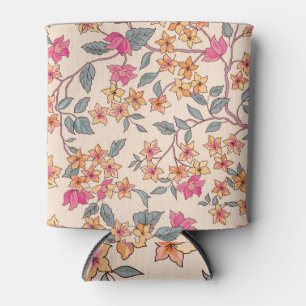 Garden Flourish: Floral Seamless Pattern Can Cooler