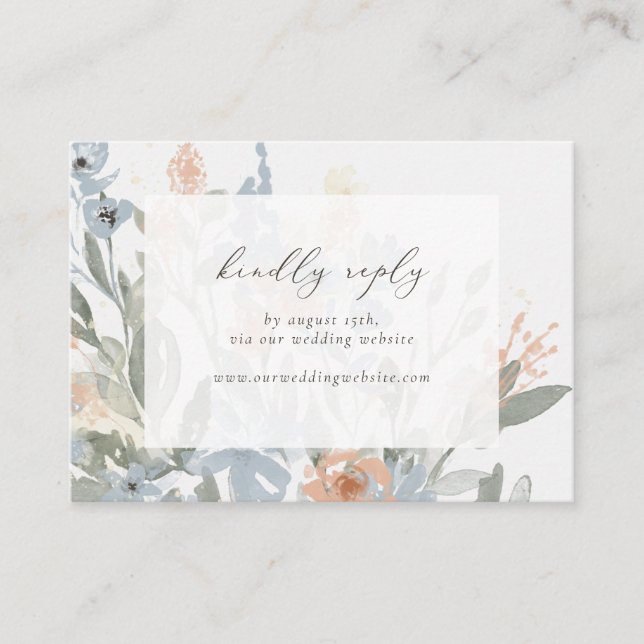 Garden Flourish RSVP by website insert (Front)