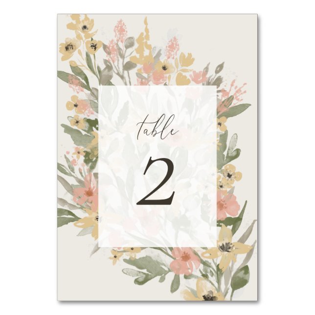 Garden Flourish Table Number (Front)