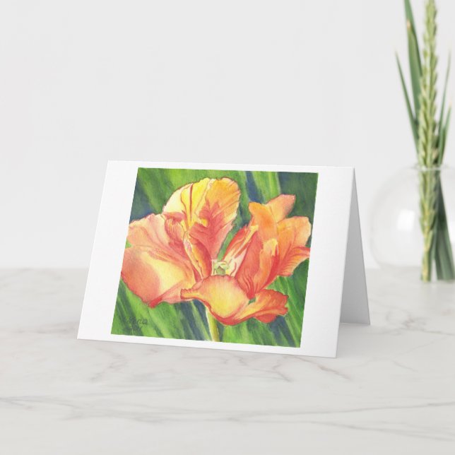 Garden Flourish watercolor art greeting card (Front)