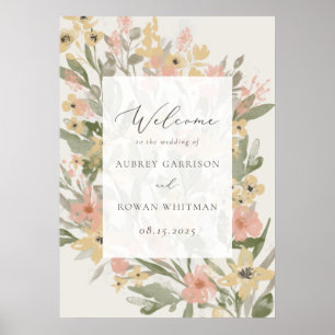 Garden Flourish Wedding Welcome Poster