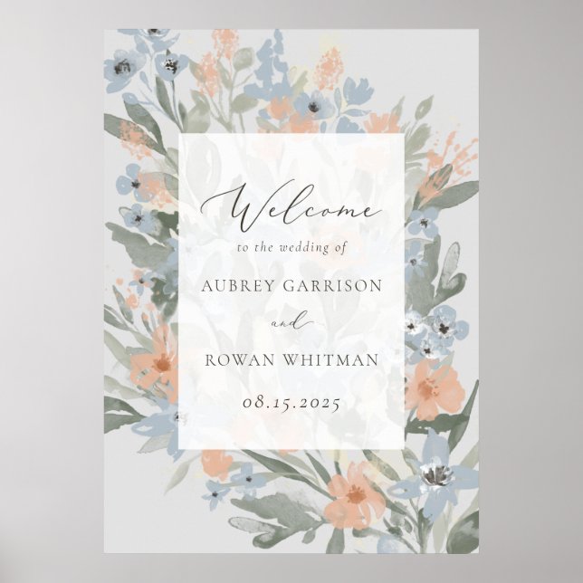 Garden Flourish Wedding Welcome Poster (Front)