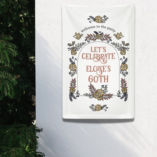 Garden Flower Arch Welcome Birthday Party Banner (Creator Uploaded)